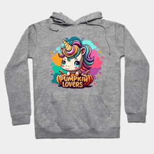 Sweet Halloween ,Unicorn and Halloween Pumpkin Autumn Leaves Hoodie